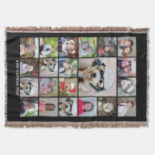 21 Foto collage - Raster met extra tekst - zwart Deken (Voorkant)