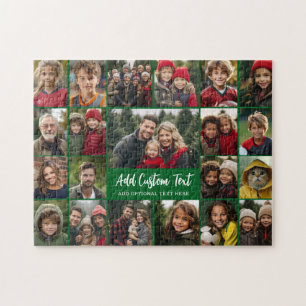 21 foto-collagerooster met 2 tekstvakken - legpuzzel