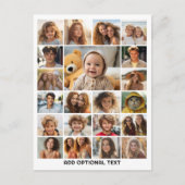 21 Fotocollage - Aangepaste tekst - Zwart en wit Briefkaart (Voorkant)
