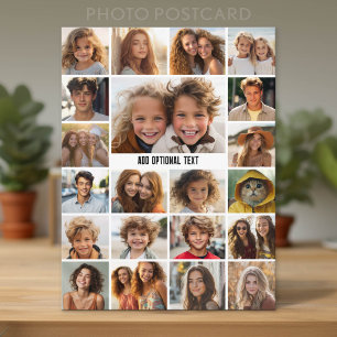 21 Fotocollage - Aangepaste tekst - Zwart en wit Briefkaart