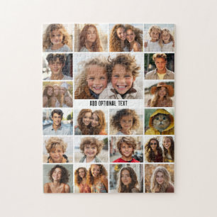 21 Fotocollage - Aangepaste tekst - Zwart en wit Legpuzzel