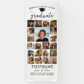 21 Fotocollage Afstuderen Modern Minimaal Wit Spandoek (Verticaal)