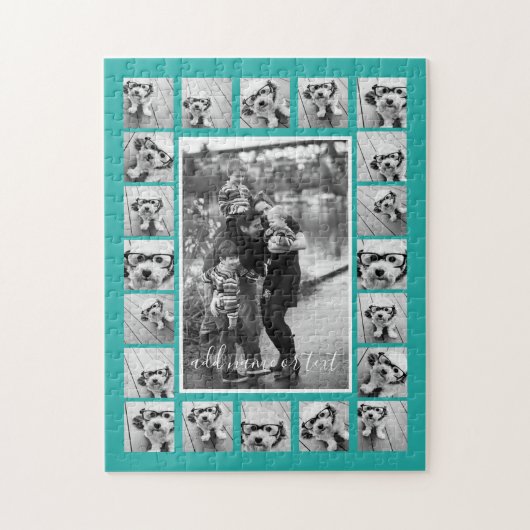 21 Fotocollage en tekst - KAN KLEUR bewerken Legpuzzel (Verticaal)