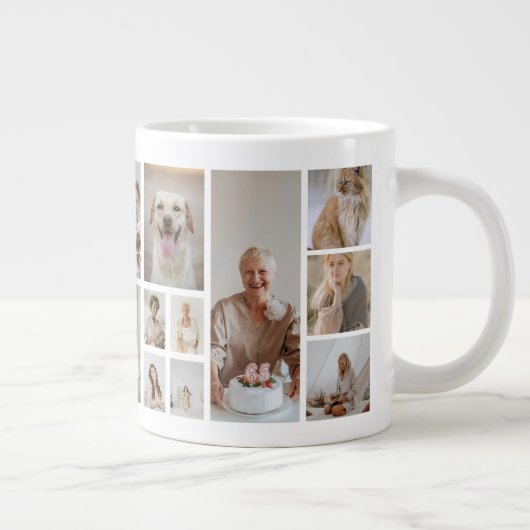 21 Fotocollage Familie Gepersonaliseerd Grote Koffiekop (Rechts)