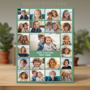21 Fotocollage - Groen en Tekst Briefkaart
