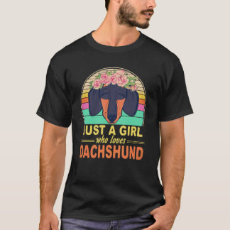 21 Gewoon Een Meisje Dat Van Dachshund Vintage Hou T-shirt