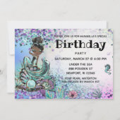 *~* 21 GLAM Rainbow Mermaid Birthday Party Kaart (Achterkant)