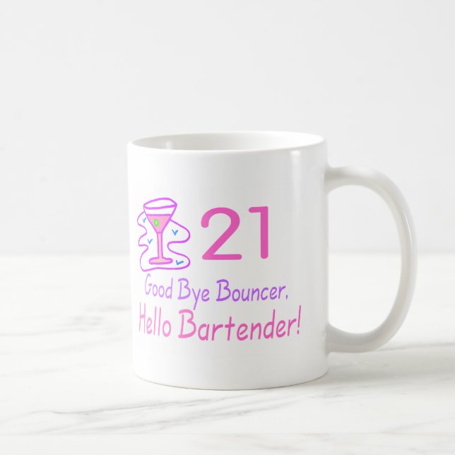 21 Goedendaags Bouncer Hallo Bartender (roze) Koffiemok (Rechts)