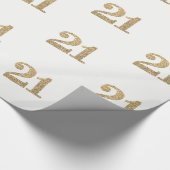 21 GOUD GLITTERNUMMER glamoureuze sprankelende ver Cadeaupapier (Hoek)
