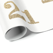 21 GOUD GLITTERNUMMER glamoureuze sprankelende ver Cadeaupapier (Rol Hoek)