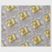21 gouden ballonnen cadeaupapier (Vlak)