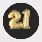 21 gouden ballonnen labels (Design 2)
