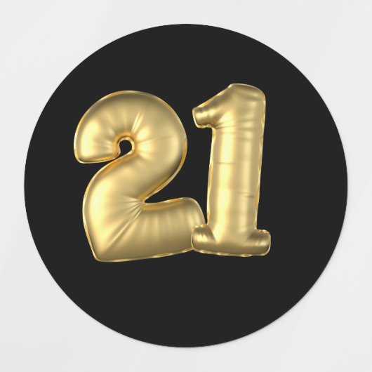 21 gouden ballonnen labels (Design 2)