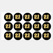 21 gouden ballonnen labels (Vel)