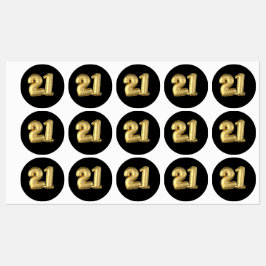 21 gouden ballonnen labels