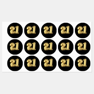 21 gouden ballonnen labels