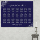 21 Grafiek Silver van de tafel-bruiloft op marineb Poster