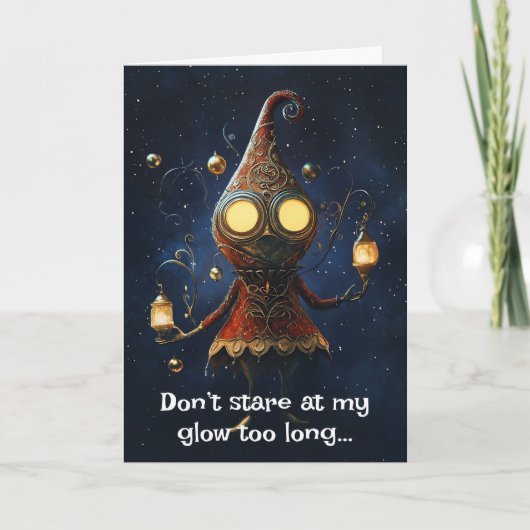 *~* 21 grillige gloed grappige magische kerst AP97 Bedankkaart (Voorkant)