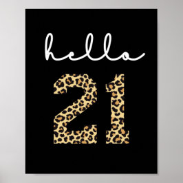 21 Hallo | Cute 21e verjaardagsnaveldruk Poster