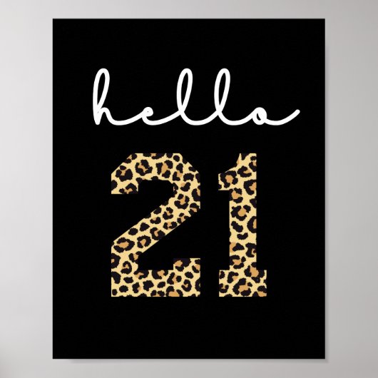 21 Hallo | Cute 21e verjaardagsnaveldruk Poster (Voorkant)
