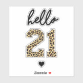 21 Hallo | Cute 21e verjaardagsnaveldruk Sticker (Vel)