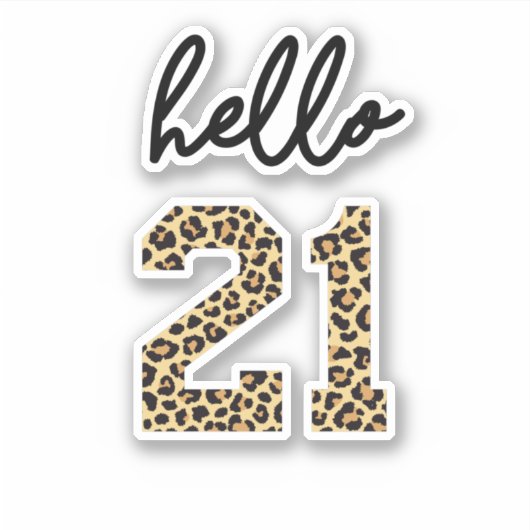 21 Hallo | Cute 21e verjaardagsnaveldruk Sticker (Voorkant)
