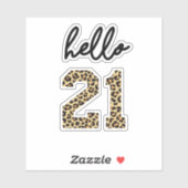 21 Hallo | Cute 21e verjaardagsnaveldruk Sticker (Vel)