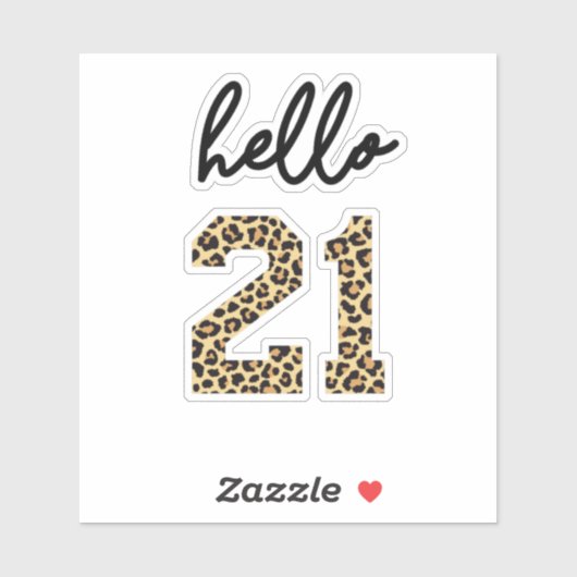 21 Hallo | Cute 21e verjaardagsnaveldruk Sticker (Vel)