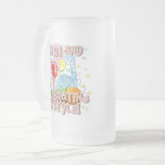 21 in stijl vieren matglas bierpul (Voorkant links)