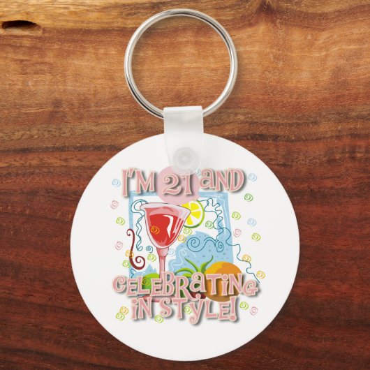 21 in stijl vieren sleutelhanger (Voorkant)