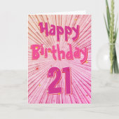 21-inch 3D roze Snoep 21e verjaardag Kaart (Voorkant)