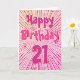 21-inch 3D roze Snoep 21e verjaardag Kaart