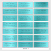 21 Individuele Turquoise Blue Adresetiketten Sticker (Vel)