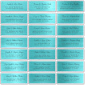 21 Individuele Turquoise Blue Adresetiketten Sticker (Voorkant)