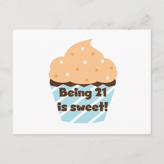 21 is Sweet Birthday T-shirts en cadeautjes Briefkaart (Voorkant)