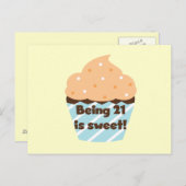 21 is Sweet Birthday T-shirts en cadeautjes Briefkaart (Voorkant / Achterkant)