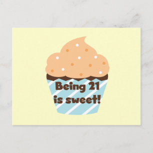 21 is Sweet Birthday T-shirts en cadeautjes Briefkaart