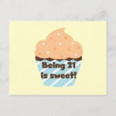 21 is Sweet Birthday T-shirts en cadeautjes Briefkaart (Voorkant)