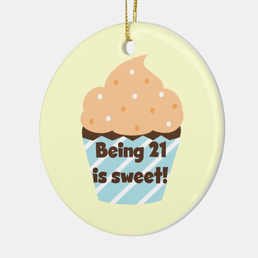 21 is Sweet Birthday T-shirts en cadeautjes Keramisch Ornament (Links)