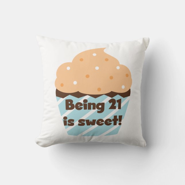 21 is Sweet Birthday T-shirts en cadeautjes Kussen (Voorkant)