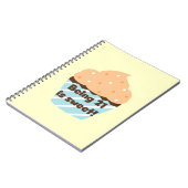 21 is Sweet Birthday T-shirts en cadeautjes Notitieboek (Linkerzijde)