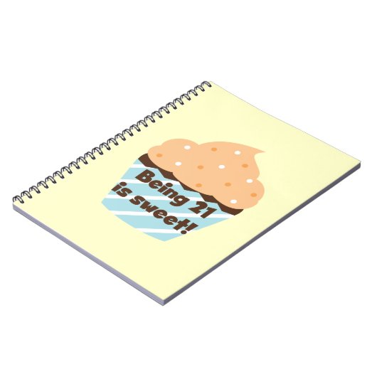 21 is Sweet Birthday T-shirts en cadeautjes Notitieboek (Linkerzijde)