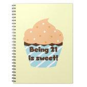 21 is Sweet Birthday T-shirts en cadeautjes Notitieboek (Voorkant)