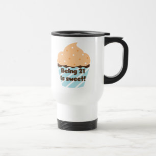 21 is Sweet Birthday T-shirts en cadeautjes Reisbeker