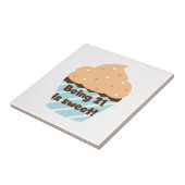 21 is Sweet Birthday T-shirts en cadeautjes Tegeltje (Zijkant)