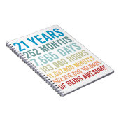 21 jaar 252 maanden 7665 dagen Geweldige geboorte Notitieboek (Rechterzijde)