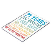 21 jaar 252 maanden 7665 dagen Geweldige geboorte Notitieboek (Linkerzijde)
