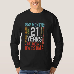 21 jaar 252 maanden Geweldige grappig 21e bi T-shirt