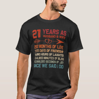 21 jaar als echtgenoot t-shirt