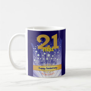 21 Jaar CUSTOM Recovery Jubileum Bold Numeral Koffiemok